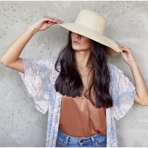 Asher Pastel Semi-Sheer Boho Hippie Flutter Sleeve Maxi Length Duster, S